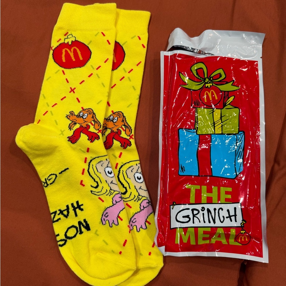 McDonald's Yellow Grinch Meal Socks